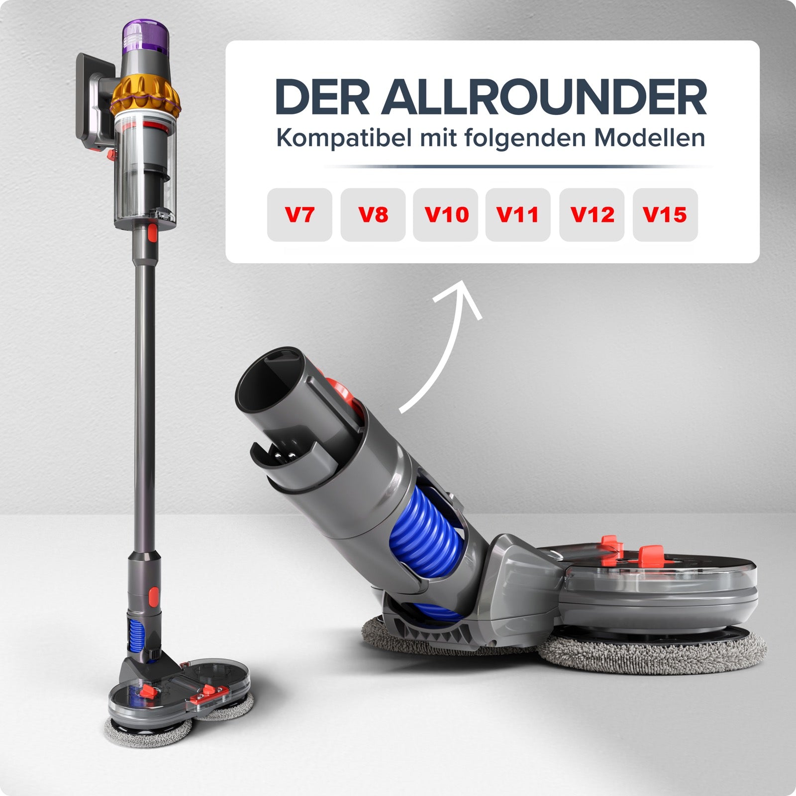 Electric mop attachment suitable for Dyson (2 mop pads incl.)